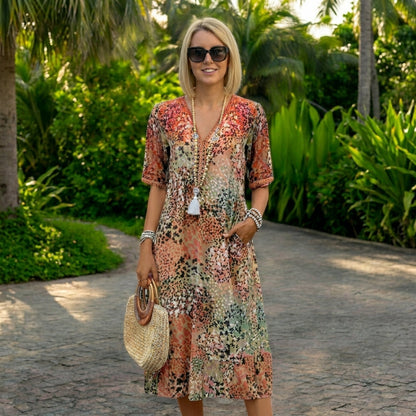 Lunara | Vestido Flotante con Cintura Esculpida