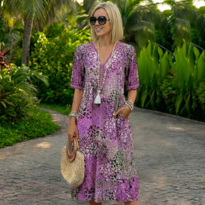 Lunara | Vestido Flotante con Cintura Esculpida