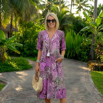Lunara | Vestido Flotante con Cintura Esculpida