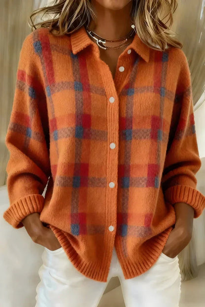 GISÈLE – CAMISA DE PUNTO A CUADROS SUAVES