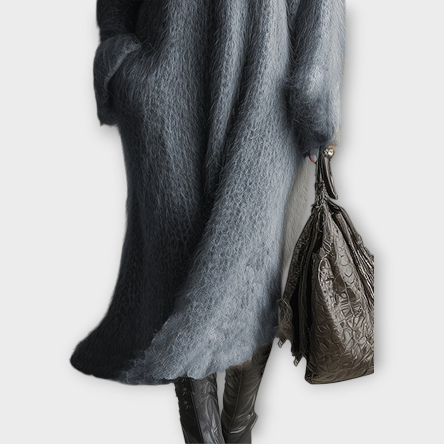 Vestido Pullover V-Neck Fuzzy Luxe
