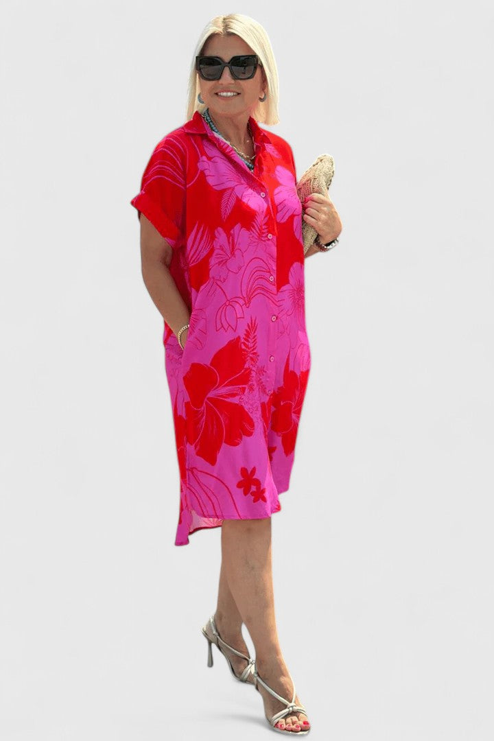 LUCY – VESTIDO CAMISERO TROPICAL BLOOM