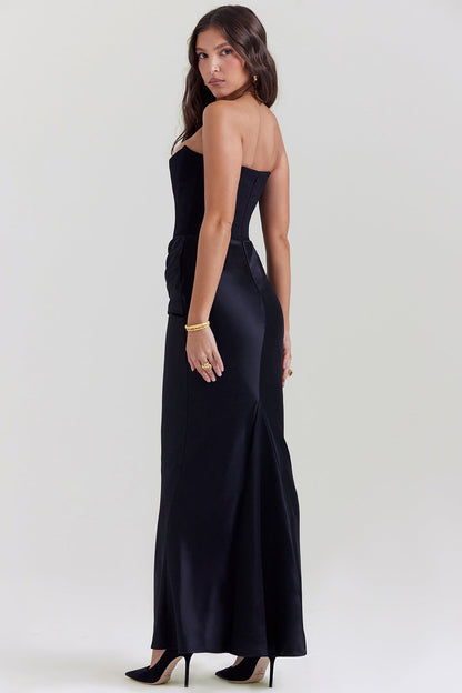 Paloma - Elegante Vestido Maxi Sin Mangas de Satén