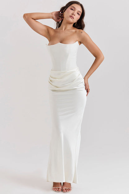 Paloma - Elegante Vestido Maxi Sin Mangas de Satén