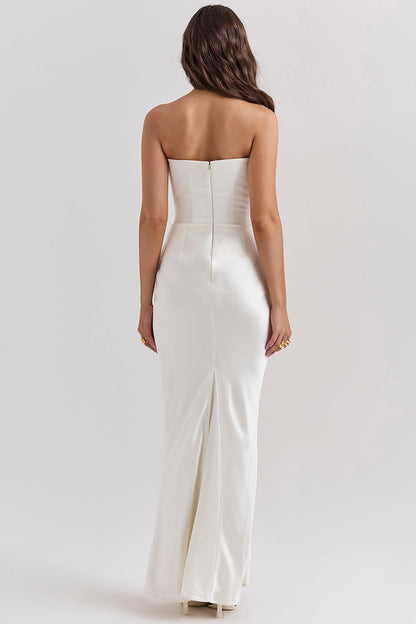 Paloma - Elegante Vestido Maxi Sin Mangas de Satén