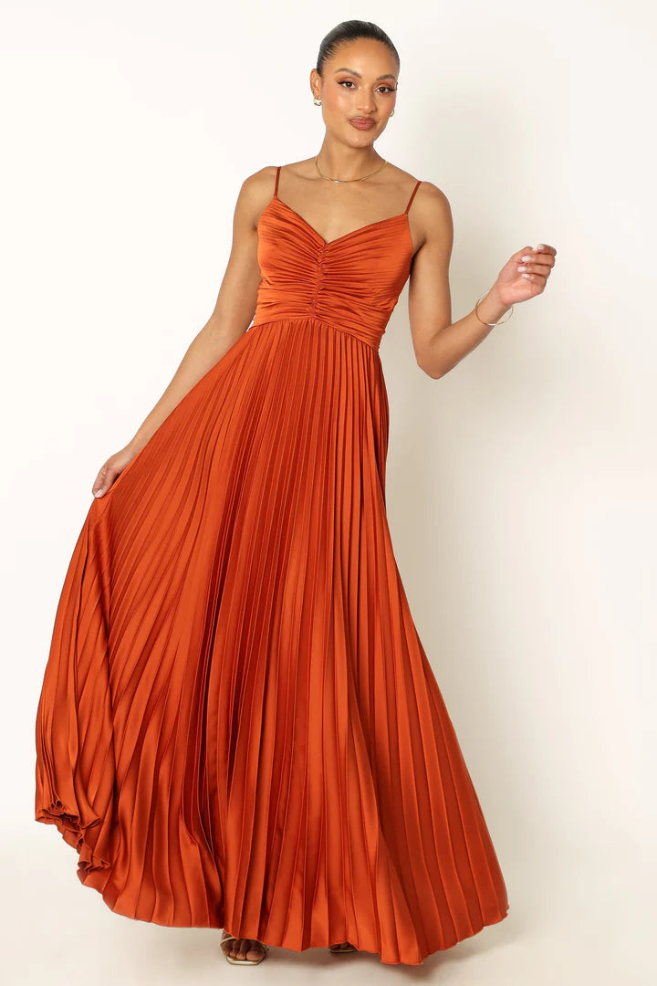 GRANT – VESTIDO MIDI PLEGADO FORMAL