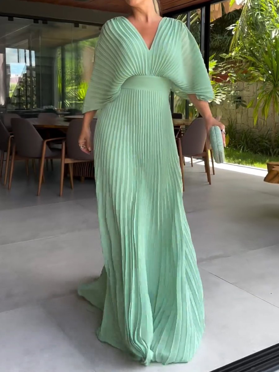 RIA™ - Vestido Maxi con Costillas Flotantes