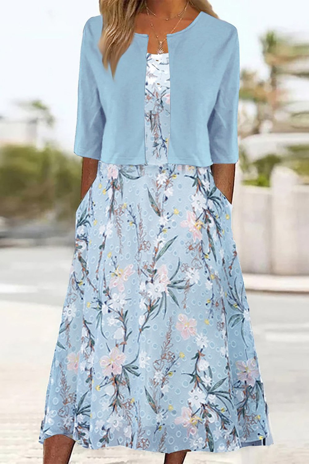 Ivy – Conjunto Midi Floral Elegante