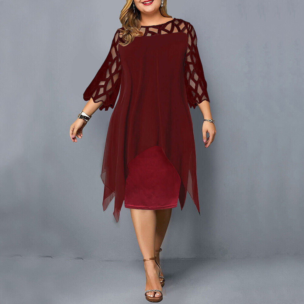 Kirsty | Elegante Vestido Midi Talla Grande para Mujeres Modernas