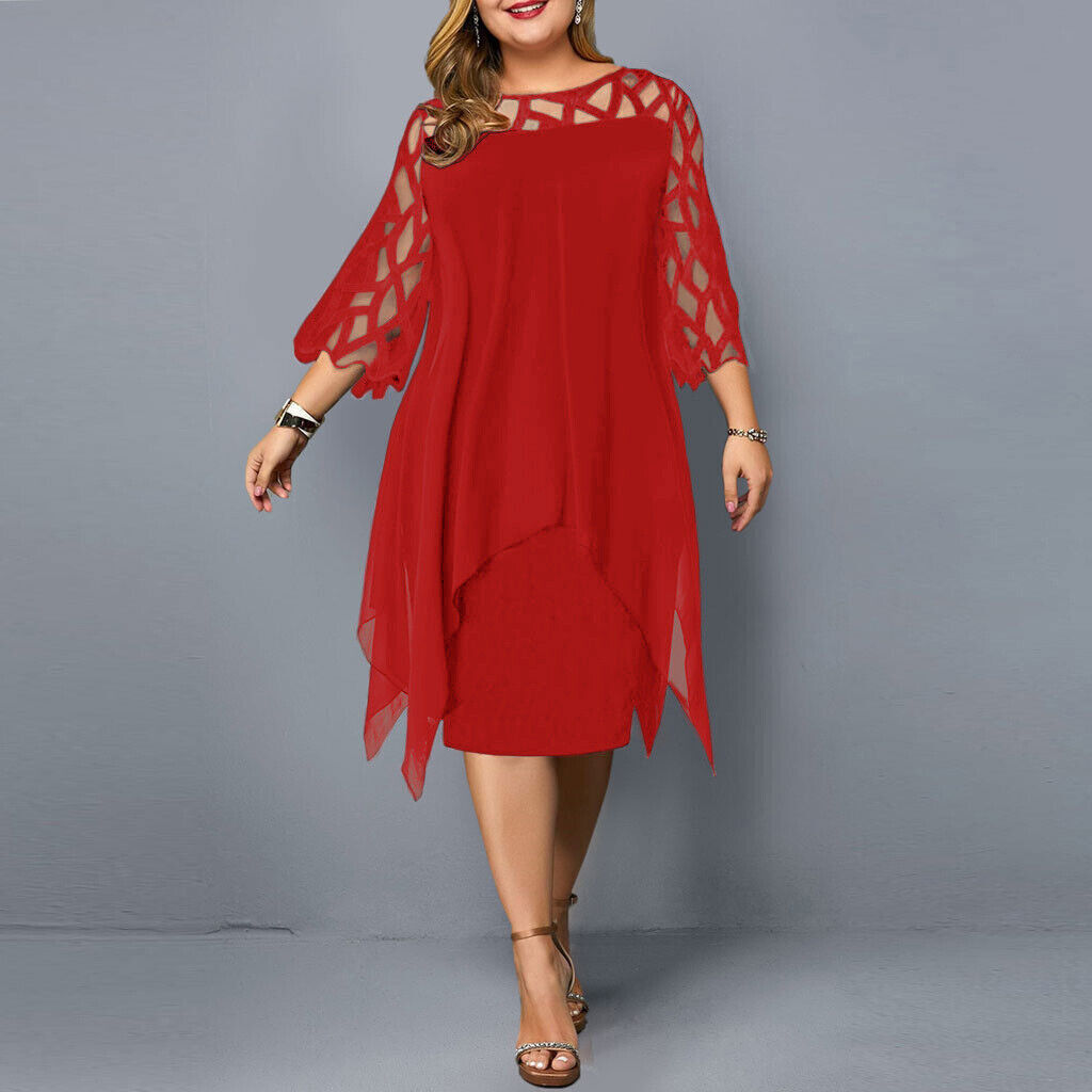 Kirsty | Elegante Vestido Midi Talla Grande para Mujeres Modernas