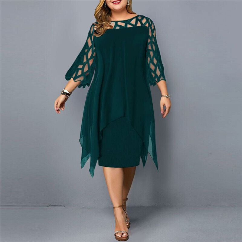 Kirsty | Elegante Vestido Midi Talla Grande para Mujeres Modernas