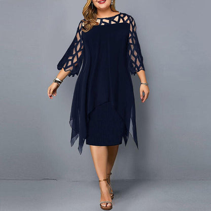 Kirsty | Elegante Vestido Midi Talla Grande para Mujeres Modernas