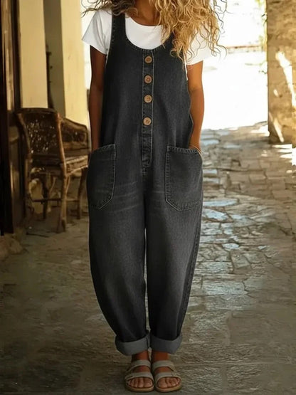 Nancy | Pantalón Salopette de Denim de Algodón Lavado Vintage
