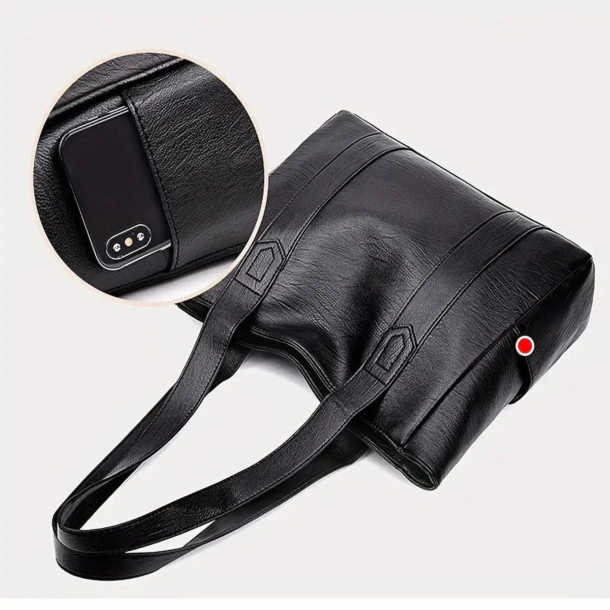 Bolso de Hombro de Cuero Genuino