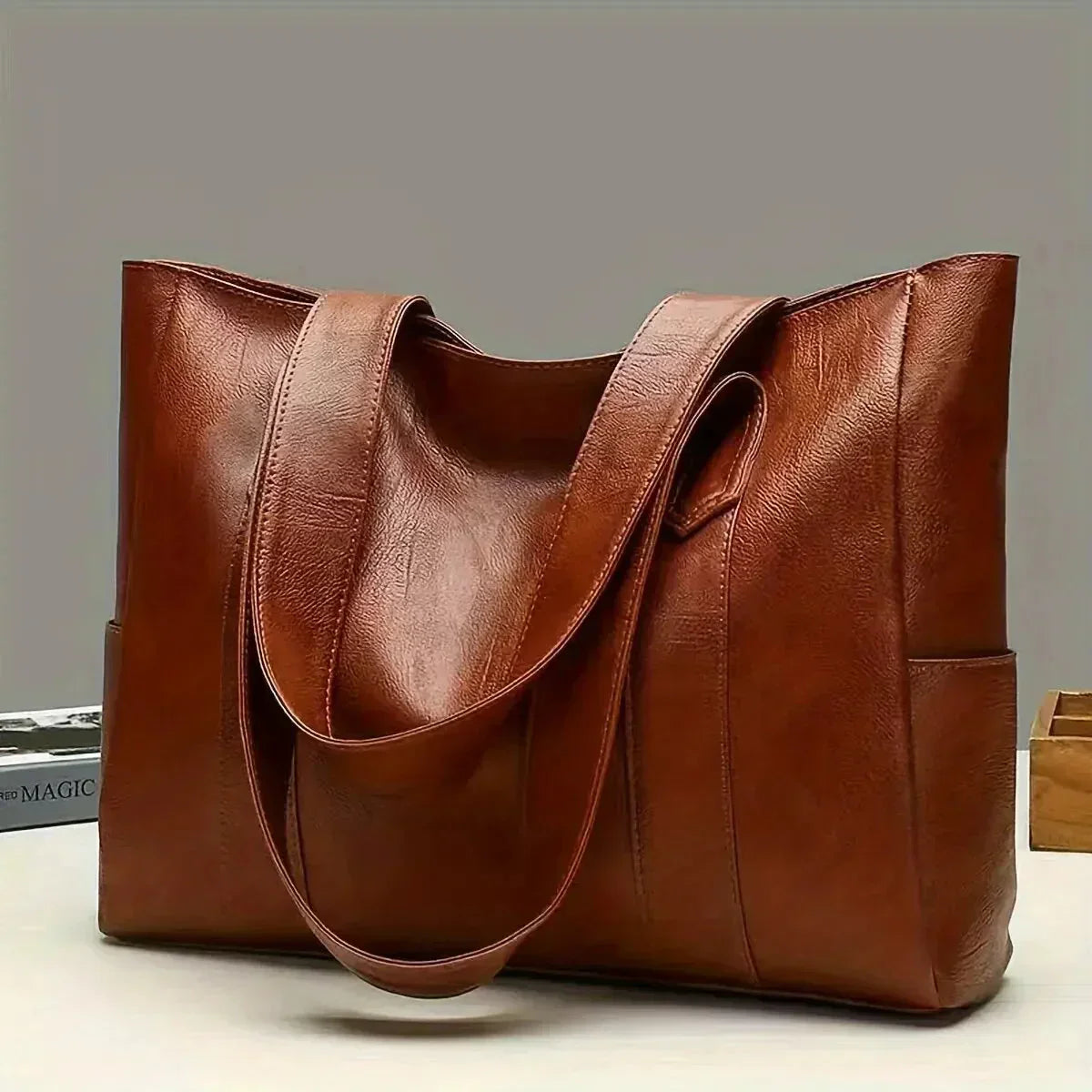 Bolso de Hombro de Cuero Genuino