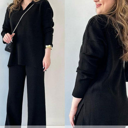 Erin - Conjunto Casual de Dos Piezas con Escote en V