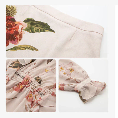 Romilly | Vestido con Cordones y Estampado Floral