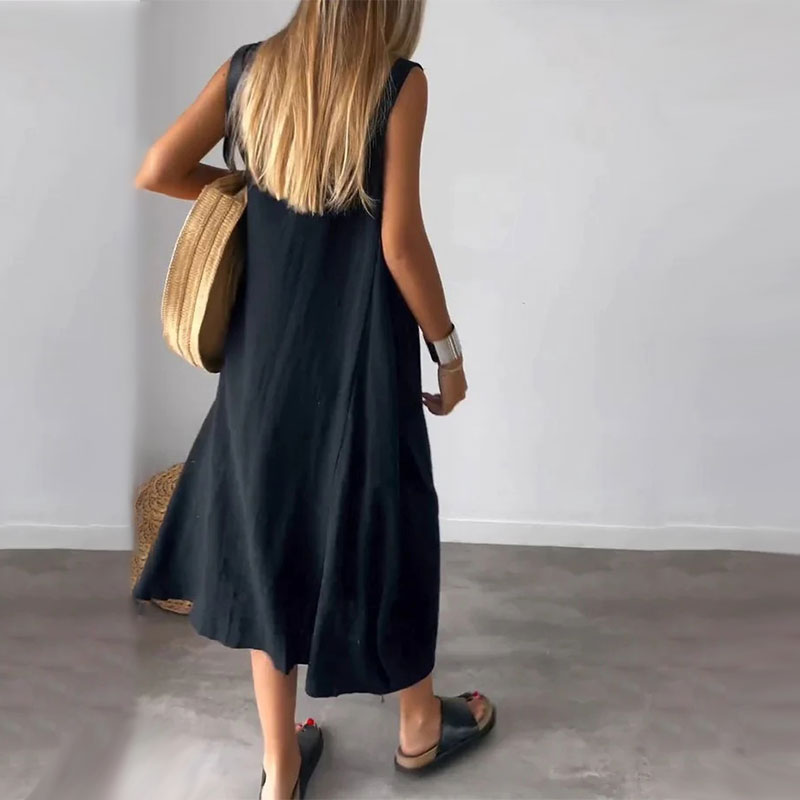 Noemi | Vestido Casual Sin Mangas con Bolsillos