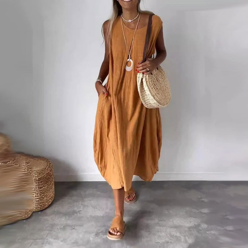 Noemi | Vestido Casual Sin Mangas con Bolsillos
