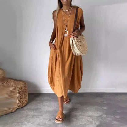 Noemi | Vestido Casual Sin Mangas con Bolsillos