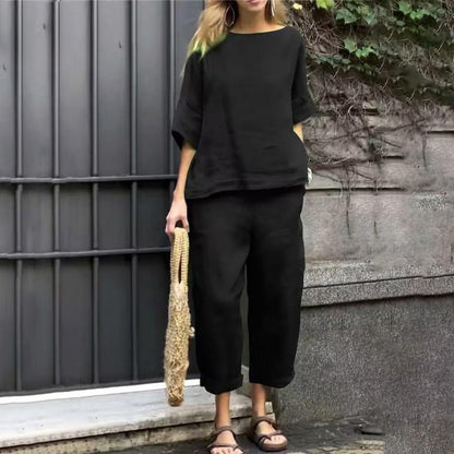 EMMA – CONJUNTO COMPLETO EN ALGODÓN-LINO CASUAL