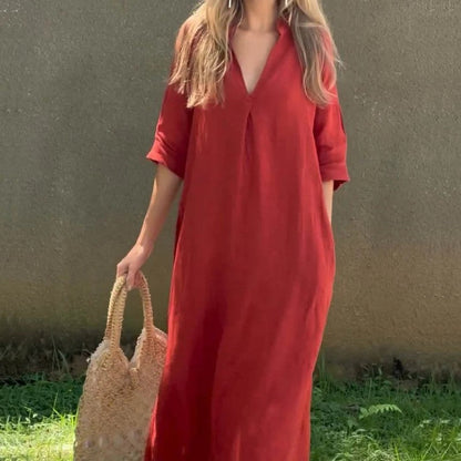 DELILAH – VESTIDO DE NOCHE ELEGANTE CON ABERTURA EN V