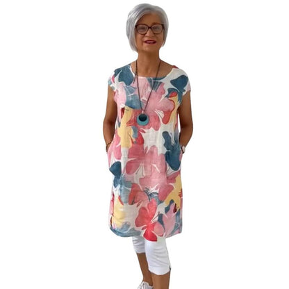 NORA – VESTIDO TÚNICA CON FLORES AÉREAS
