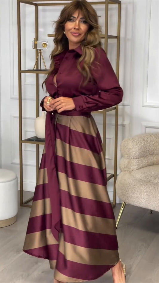 Yvonne | Vestido Maxi con Rayas