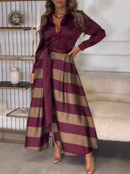 Yvonne | Vestido Maxi con Rayas