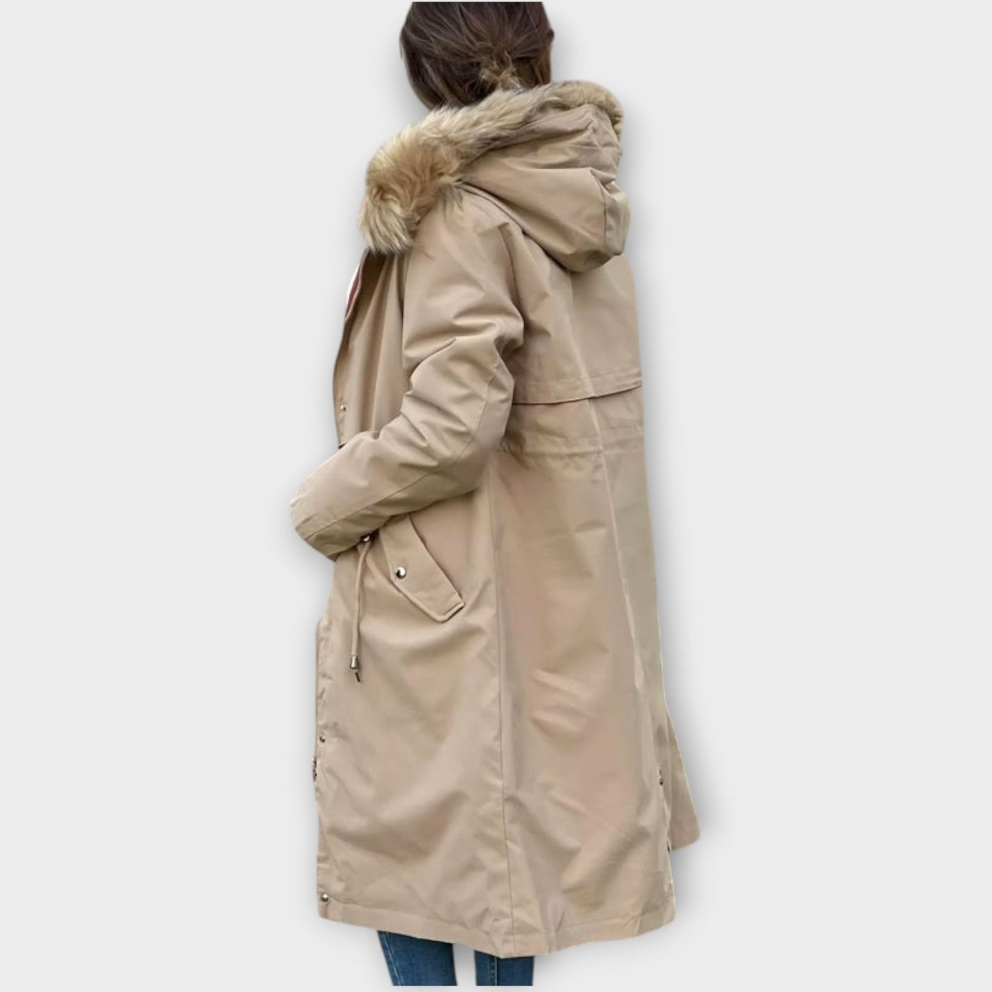 Parka Invernal Largo de Piel Sintética