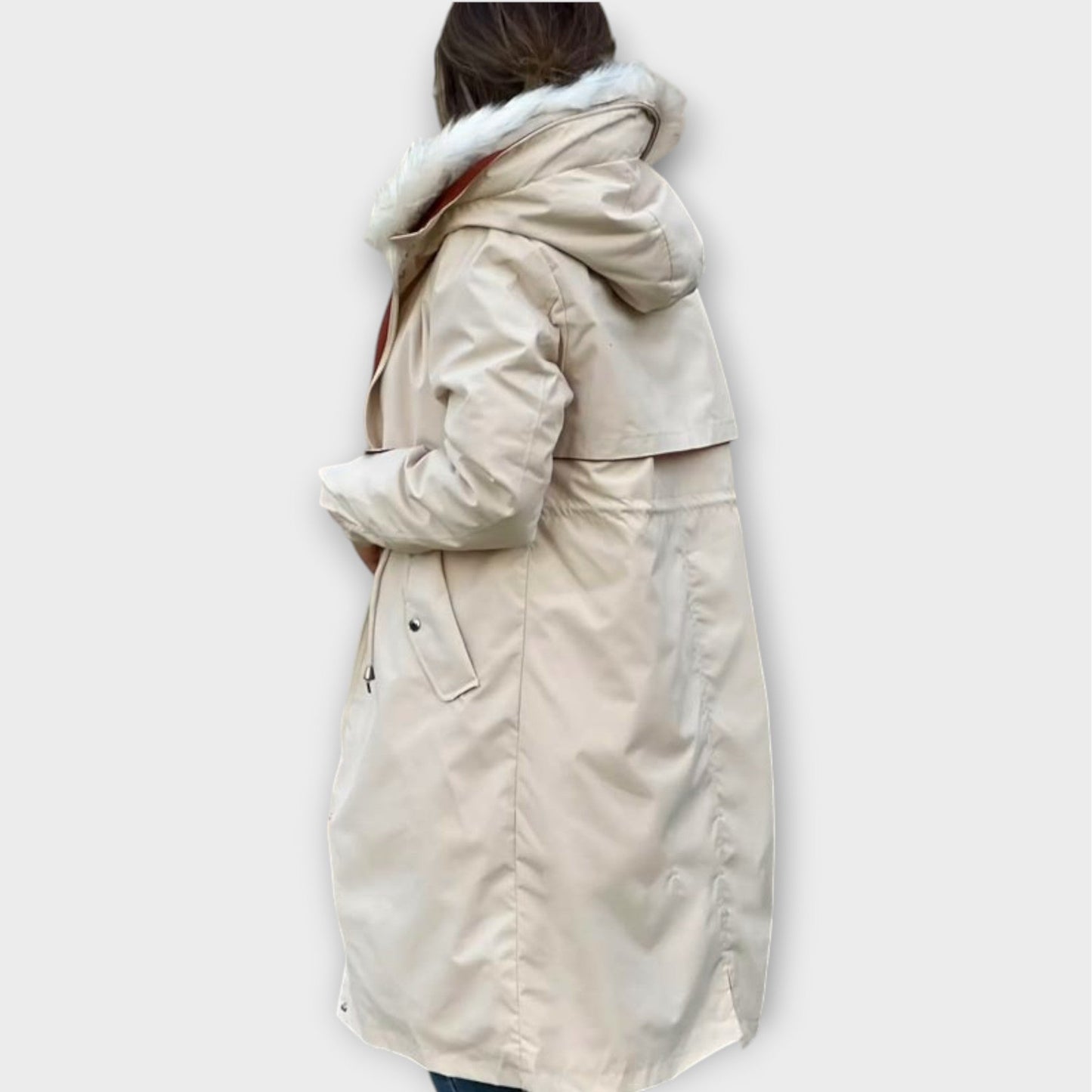 Parka Invernal Largo de Piel Sintética