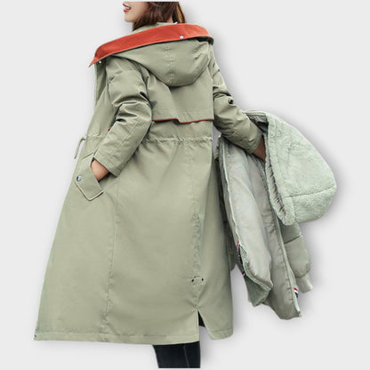 Parka Invernal Largo de Piel Sintética