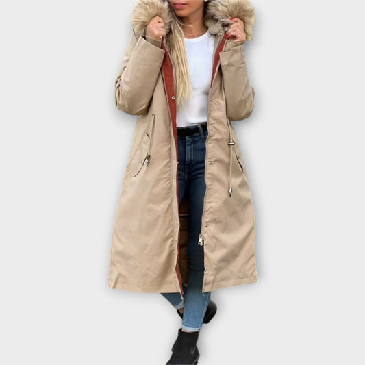 Parka Invernal Largo de Piel Sintética