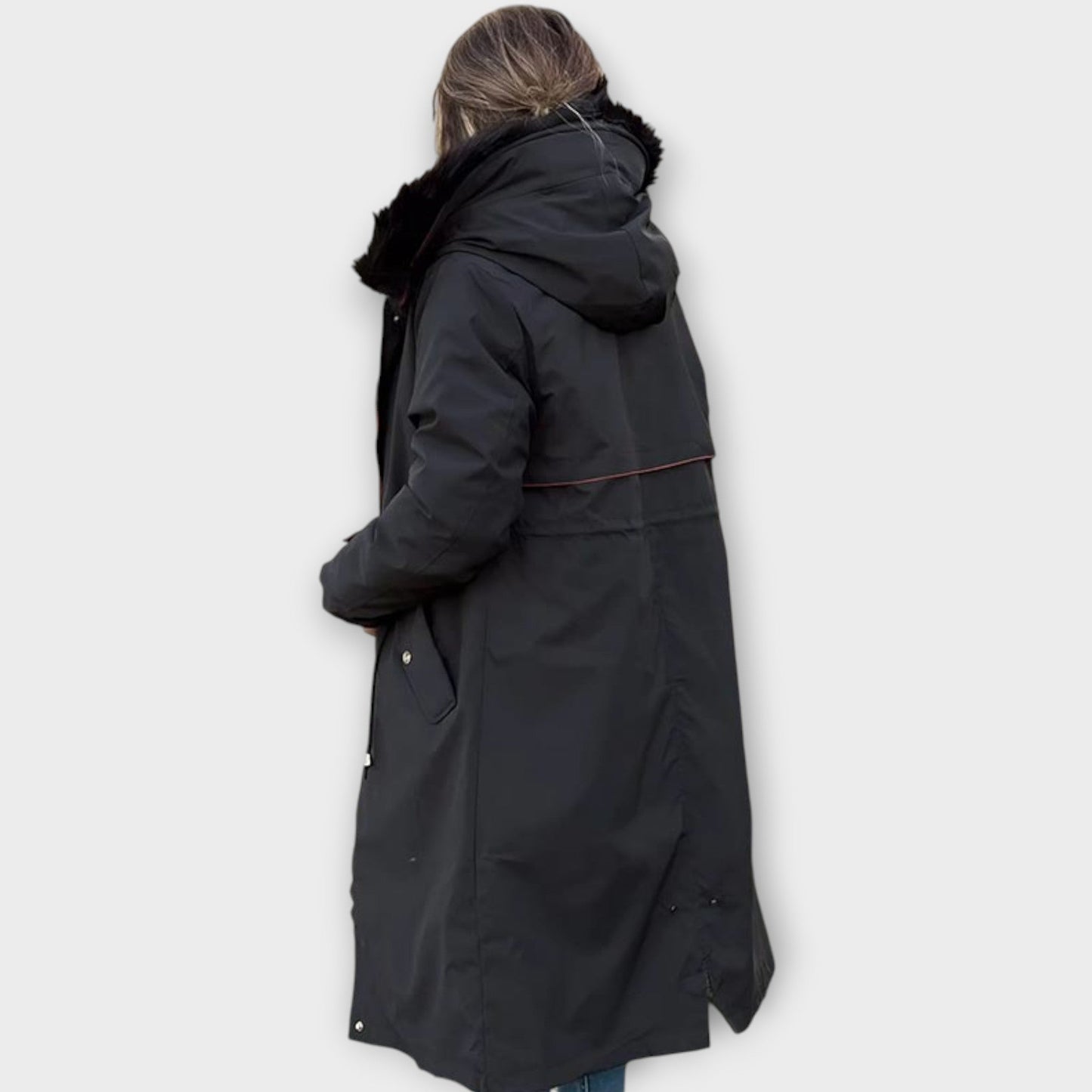 Parka Invernal Largo de Piel Sintética