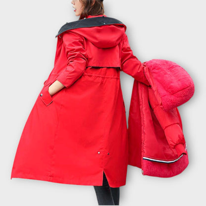 Parka Invernal Largo de Piel Sintética