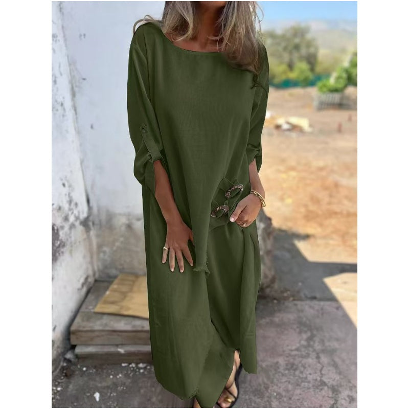 HEATHER – VESTIDO MAXI RELAJADO Y OVERSIZED