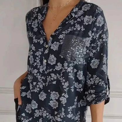 FRIEDLINDE I BLUSA FLOREADA DE MANGA LARGA