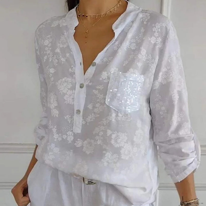 FRIEDLINDE I BLUSA FLOREADA DE MANGA LARGA