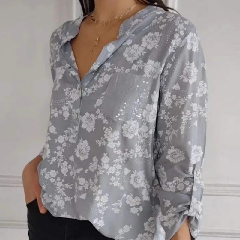 FRIEDLINDE I BLUSA FLOREADA DE MANGA LARGA