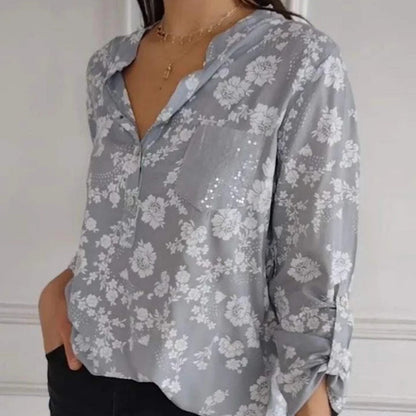 FRIEDLINDE I BLUSA FLOREADA DE MANGA LARGA
