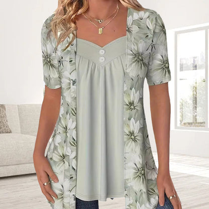 NORBERTHA - BLUSA DE FLORES MODERNA