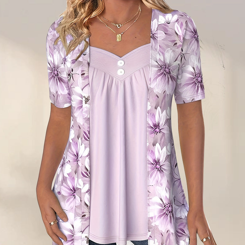 NORBERTHA - BLUSA DE FLORES MODERNA