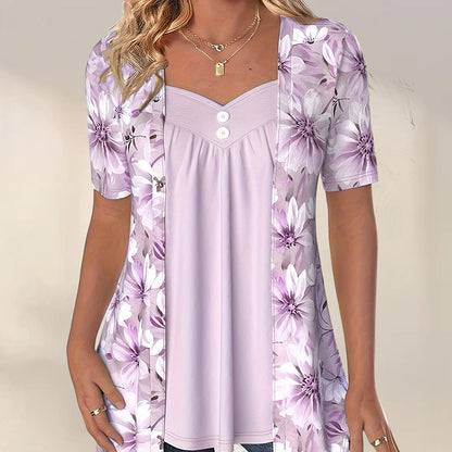 NORBERTHA - BLUSA DE FLORES MODERNA