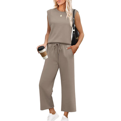 AVALINA – TOP SIN MANGAS CASUAL Y PANTALONES CORTOS ANCHOS