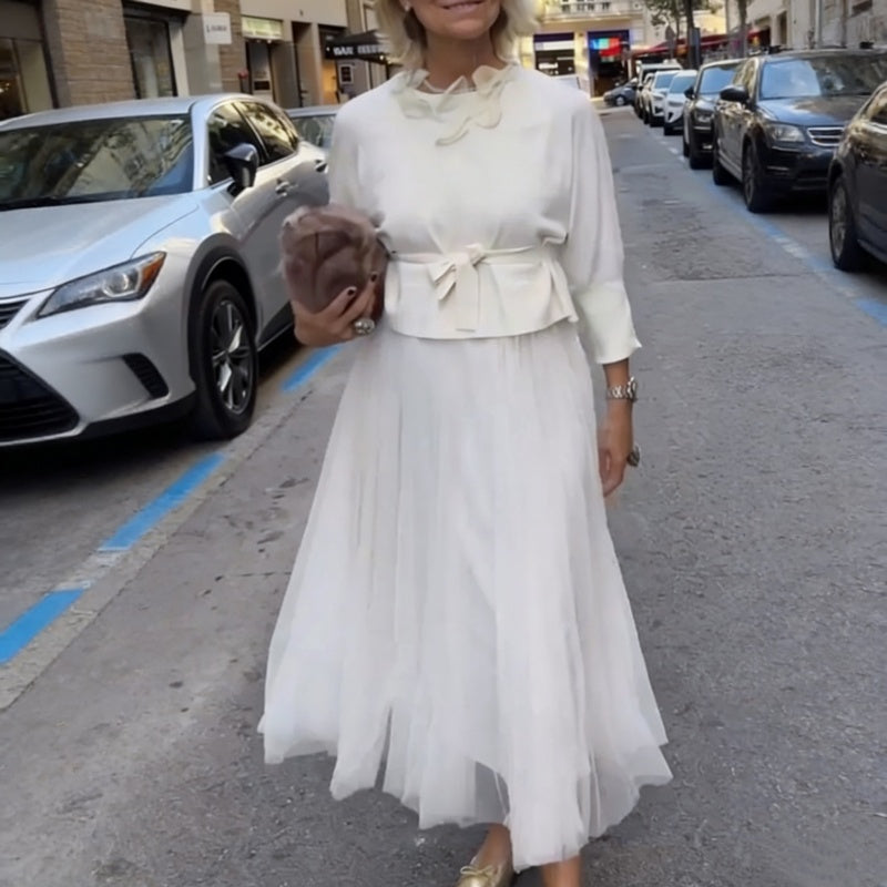 Conjunto Completo Donna 2 Piezas: Vestido y Top de Manga Larga