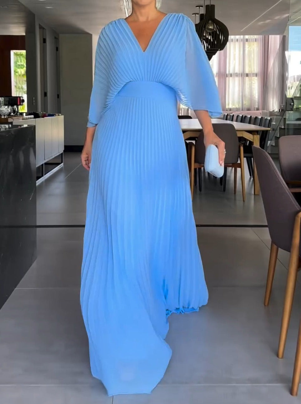 Jennifer | RIA™ Vestido Maxi Acanalado Flotante