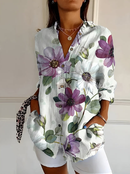 BLUSA FLORAL DESIREE CON BOTONES