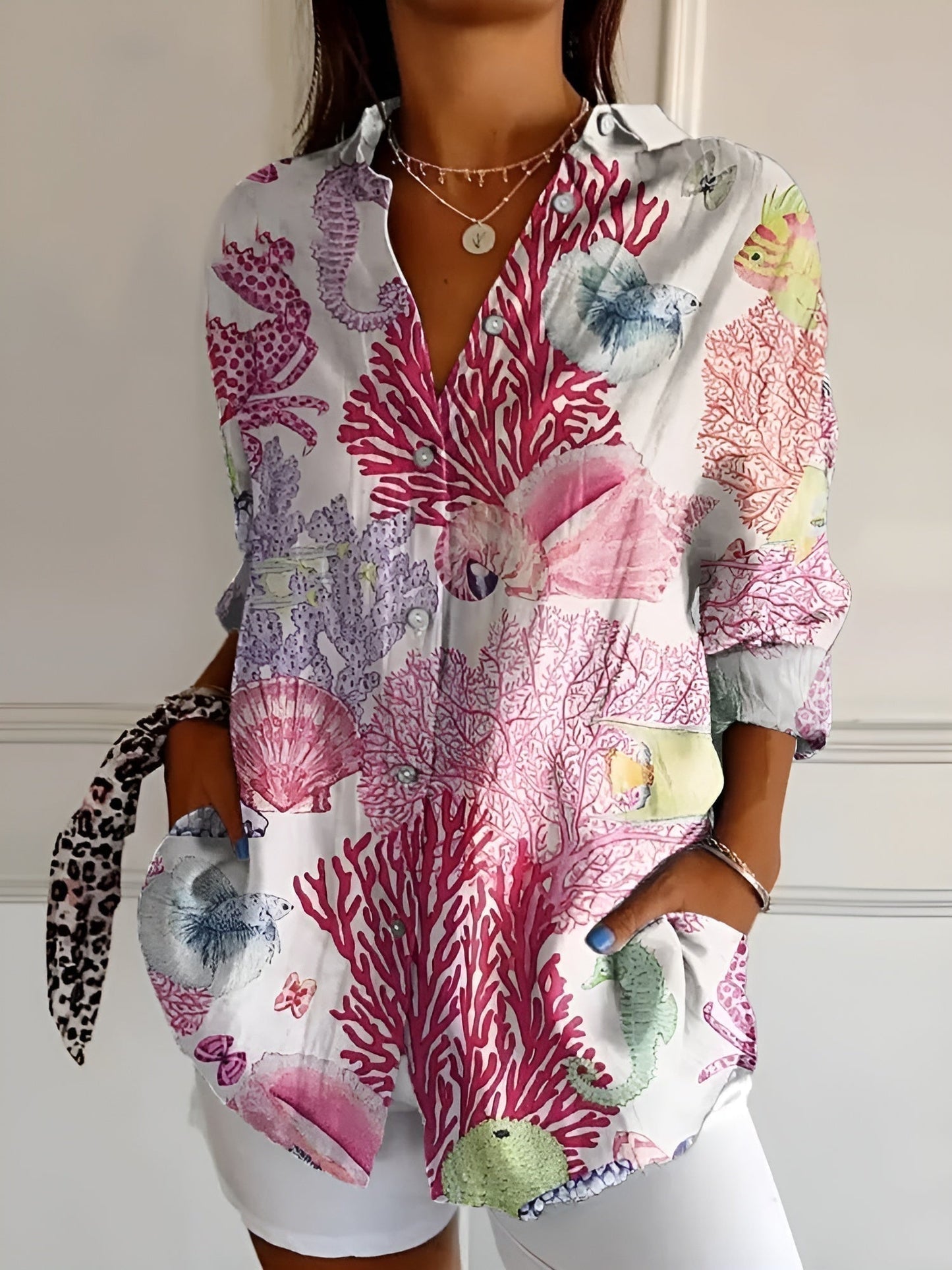 BLUSA FLORAL DESIREE CON BOTONES
