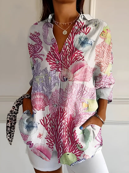 BLUSA FLORAL DESIREE CON BOTONES