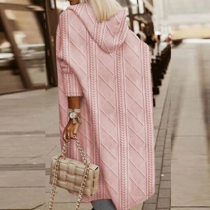 Kateri™ - CÁRDIGAN CON CAPUCHA DE LARGO EXTENSO Y AJUSTE RELAJADO